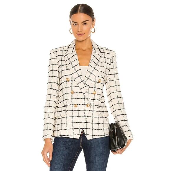 ❤️L'Agence Wool Plaid Print Blazer❤️ - Picture 2 of 3